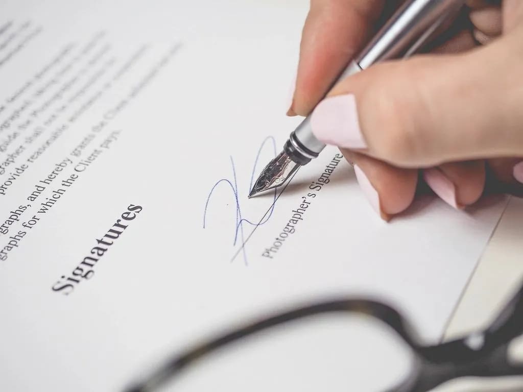 Signing a document