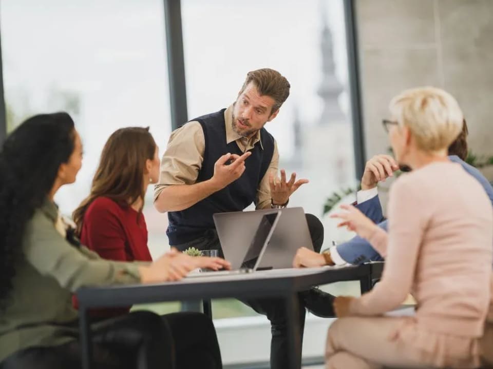 A working meeting around a table